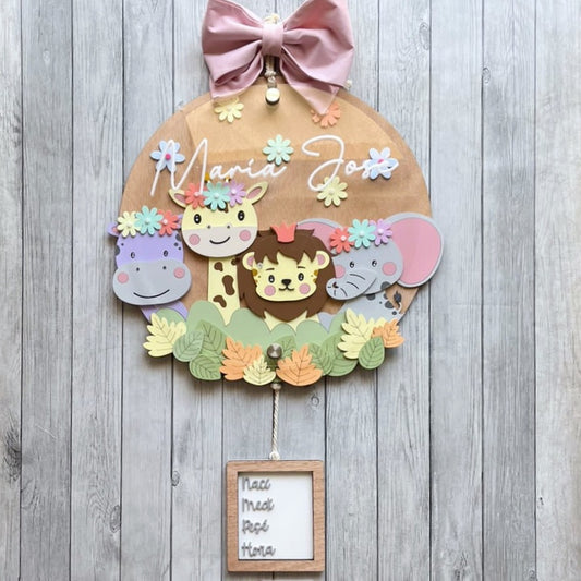 Letrero Animales de la Selva con acrílico