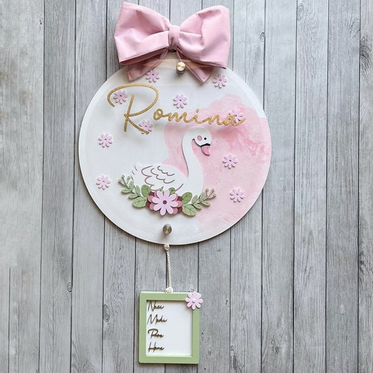 Letrero Cisne con tapa de acrílico