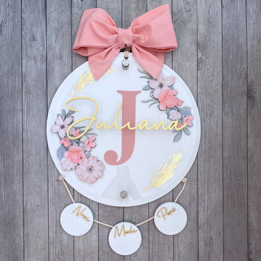 Flores Beige con Hoja de Oro