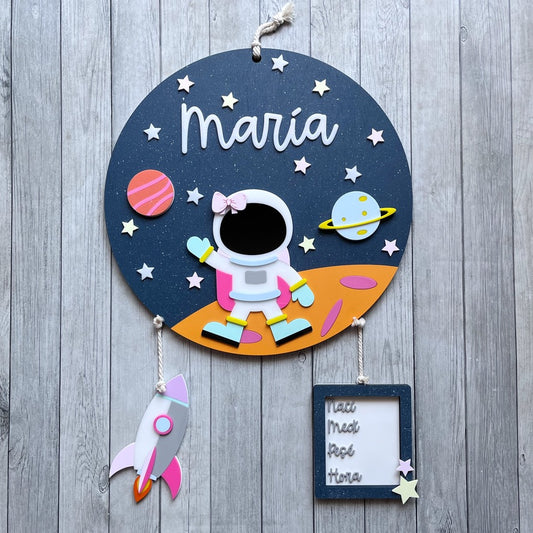 Letrero Astronauta niña