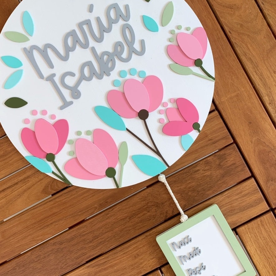 Letrero Tulipanes Blanco