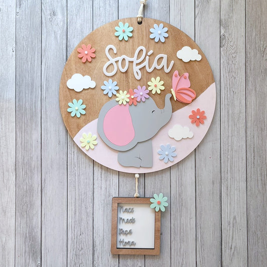 Letrero Elefantita Mariposa