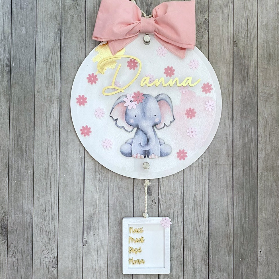 Letrero Elefante con Flores