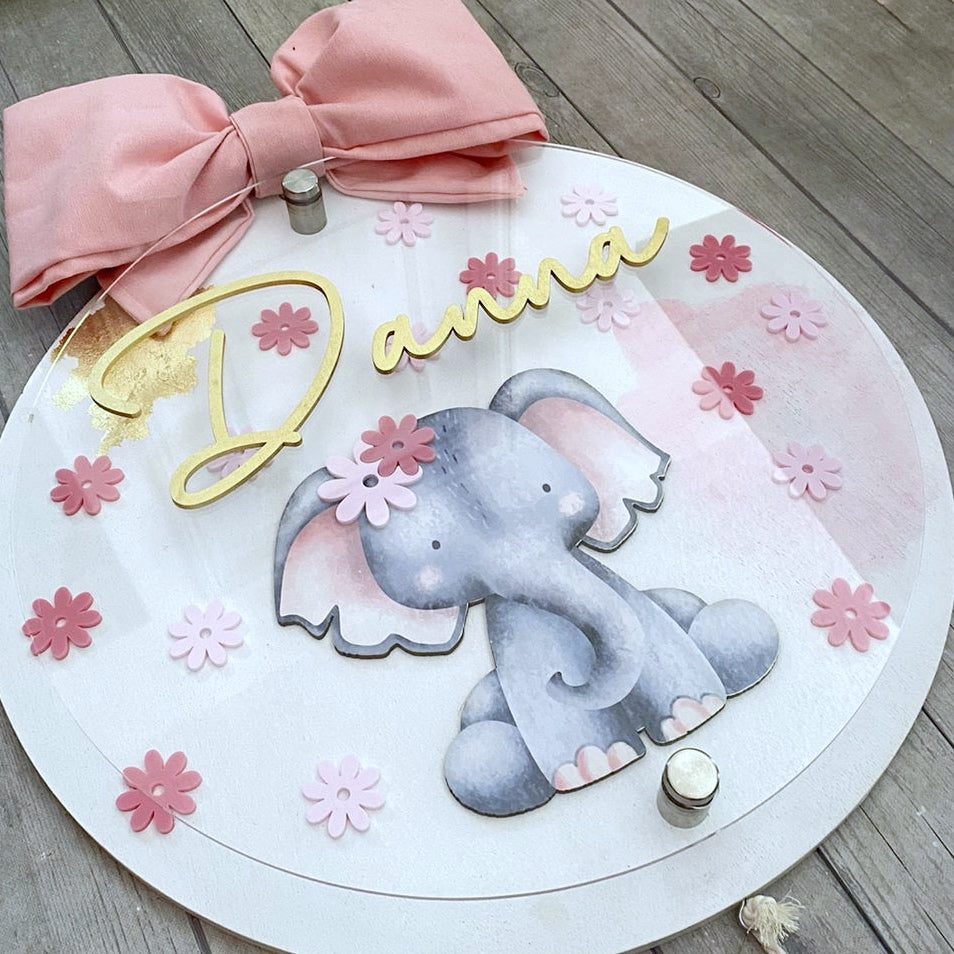 Letrero Elefante con Flores