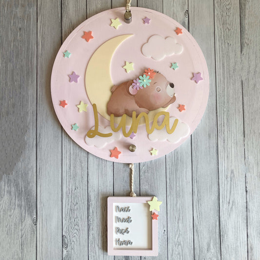 Letrero Osito Luna con Acrílico