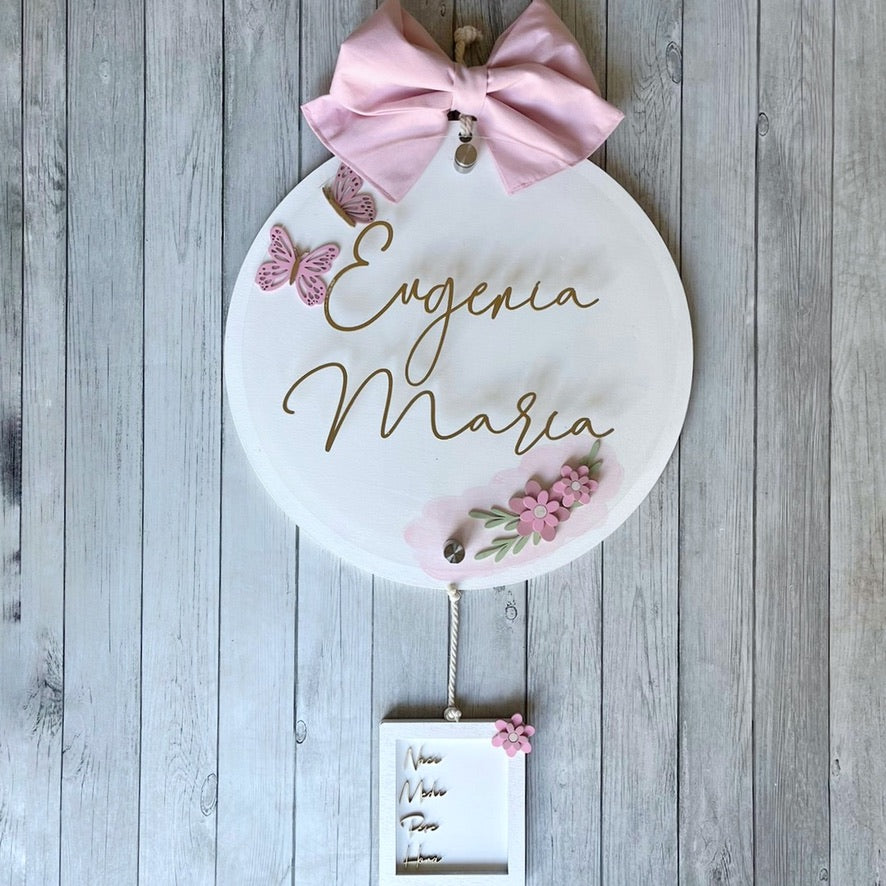 Letrero Mariposas con frente de acrílico