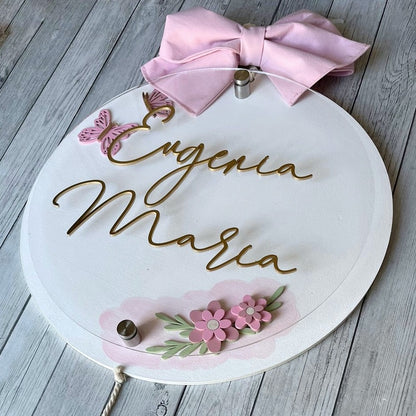 Letrero Mariposas con frente de acrílico