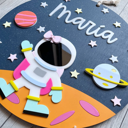 Letrero Astronauta niña