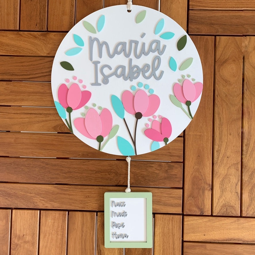 Letrero Tulipanes Blanco