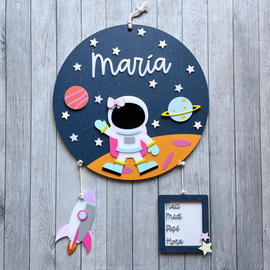 Letrero Astronauta niña