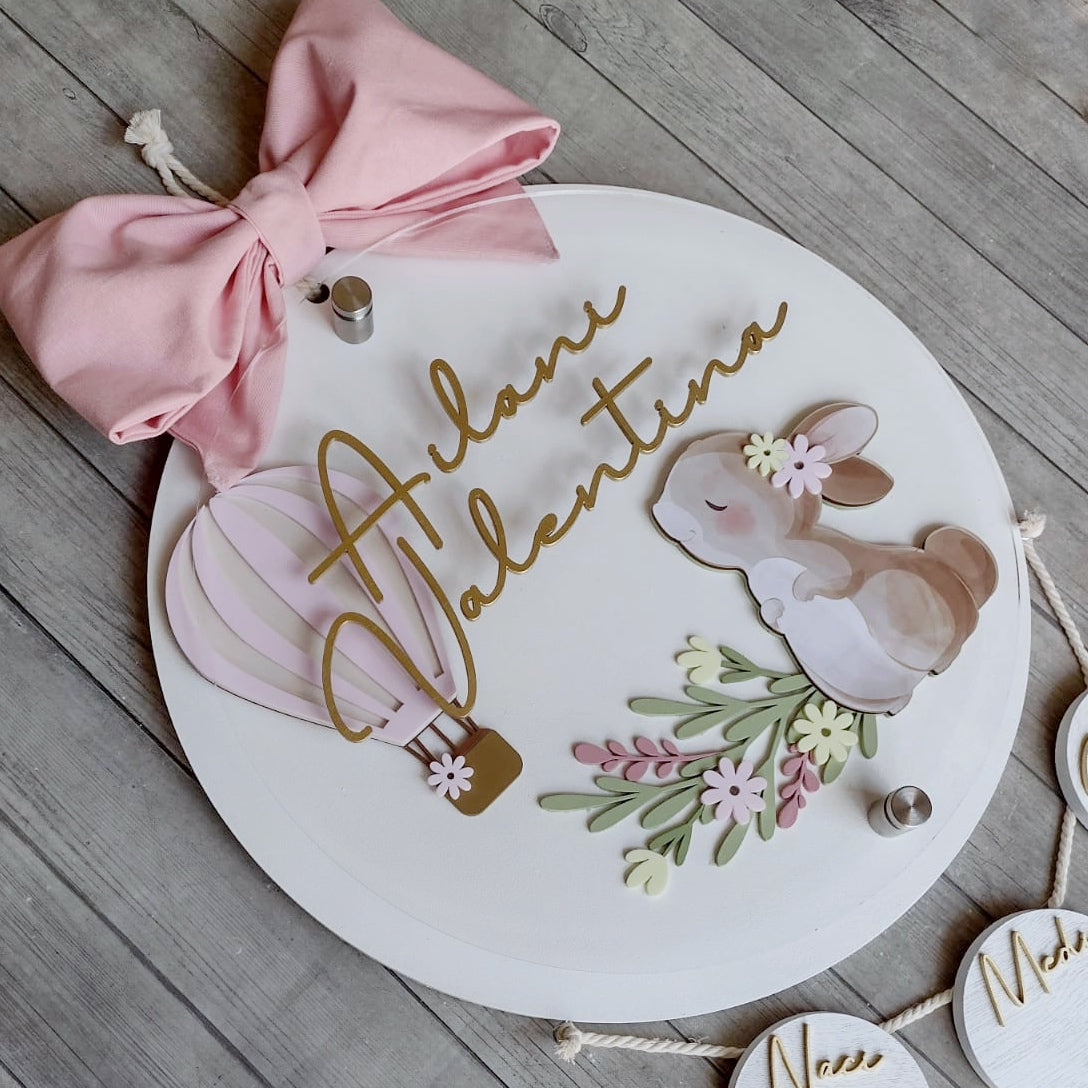 Letrero Coneja con globo