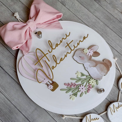 Letrero Coneja con globo