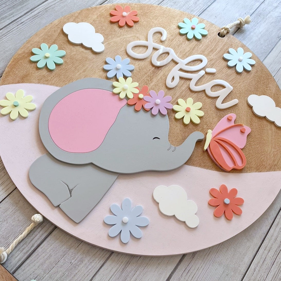 Letrero Elefantita Mariposa